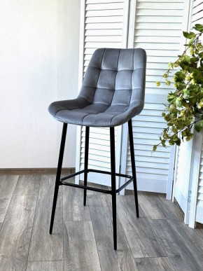 Барный стул ХОФМАН, цвет H-14 Серый, велюр / черный каркас М-City в Снежинске - snezhinsk.ok-mebel.com | фото 3