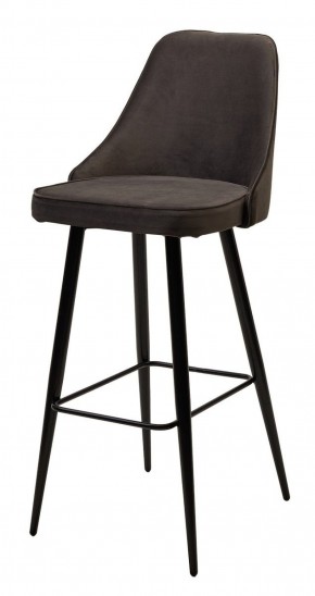 Барный стул NEPAL-BAR ГРАФИТ #14, велюр/ черный каркас (H=78cm) М-City в Снежинске - snezhinsk.ok-mebel.com | фото