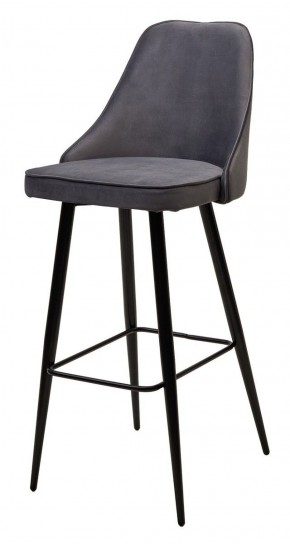 Барный стул NEPAL-BAR СЕРЫЙ #27, велюр/ черный каркас (H=78cm) М-City в Снежинске - snezhinsk.ok-mebel.com | фото