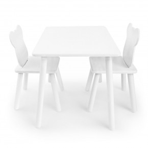 Детский комплект стол и два стула Мишка Rolti Baby с накладкой Алфавит (белая столешница/белое сиденье/белые ножки) в Снежинске - snezhinsk.ok-mebel.com | фото 2