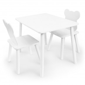 Детский комплект стол и два стула Мишка Rolti Baby с накладкой Алфавит (белая столешница/белое сиденье/белые ножки) в Снежинске - snezhinsk.ok-mebel.com | фото 3