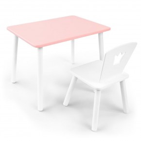 Детский комплект стол и стул «Корона» Rolti Baby (розовый/белый, массив березы/мдф) в Снежинске - snezhinsk.ok-mebel.com | фото