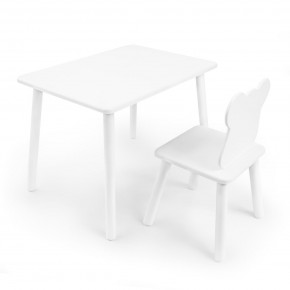 Детский комплект стол и стул «Мишка» Rolti Baby (белый/белый, массив березы/мдф) в Снежинске - snezhinsk.ok-mebel.com | фото