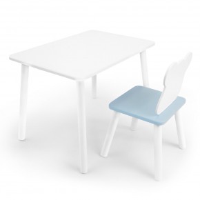 Детский комплект стол и стул «Мишка» Rolti Baby (белый/голубой, массив березы/мдф) в Снежинске - snezhinsk.ok-mebel.com | фото