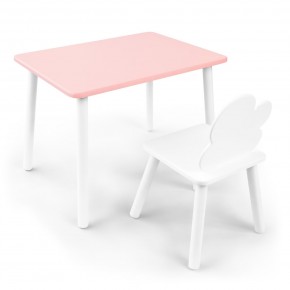 Детский комплект стол и стул «Облачко» Rolti Baby (розовый/белый, массив березы/мдф) в Снежинске - snezhinsk.ok-mebel.com | фото