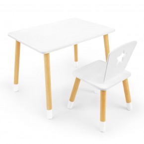 Детский комплект стол и стул «Звезда» Rolti Baby (белый/береза, массив березы/мдф) в Снежинске - snezhinsk.ok-mebel.com | фото