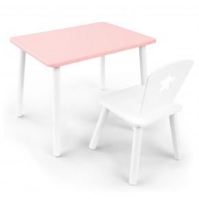 Детский комплект стол и стул «Звезда» Rolti Baby (розовый/белый, массив березы/мдф) в Снежинске - snezhinsk.ok-mebel.com | фото