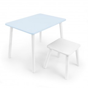 Детский комплект стол и табурет Rolti Baby (голубая столешница/белое сиденье/белые ножки) в Снежинске - snezhinsk.ok-mebel.com | фото