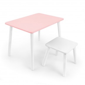 Детский комплект стол и табурет Rolti Baby (розовая столешница/белое сиденье/белые ножки) в Снежинске - snezhinsk.ok-mebel.com | фото
