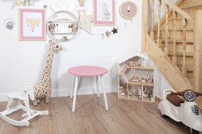 Детский стол круглый Rolti Baby (розовый/белый, массив березы/мдф) в Снежинске - snezhinsk.ok-mebel.com | фото 1
