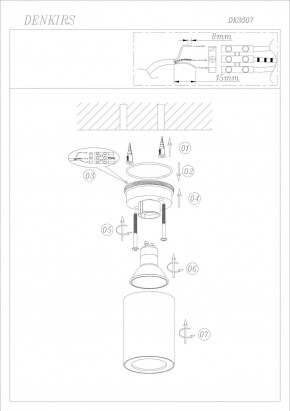 DK3007-WH Накладной светильник влагозащ., IP 44, 15 Вт, GU10, белый, алюминий в Снежинске - snezhinsk.ok-mebel.com | фото 4