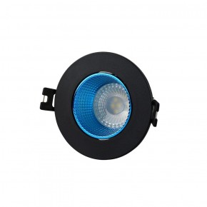 DK3061-BK+СY Встраиваемый светильник, IP 20, 10 Вт, GU5.3, LED, черный/голубой, пластик в Снежинске - snezhinsk.ok-mebel.com | фото