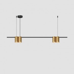DK4061-BK+SG Подвесной светильник ORBIT, IP20, 4xGU10 LED до 15 Вт, черный + сатинированное золото, алюминий в Снежинске - snezhinsk.ok-mebel.com | фото