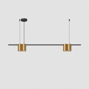 DK4061-BK+SG Подвесной светильник ORBIT, IP20, 4xGU10 LED до 15 Вт, черный + сатинированное золото, алюминий в Снежинске - snezhinsk.ok-mebel.com | фото 2