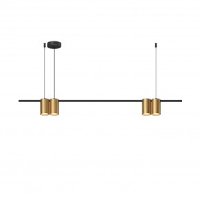 DK4061-BK+SG Подвесной светильник ORBIT, IP20, 4xGU10 LED до 15 Вт, черный + сатинированное золото, алюминий в Снежинске - snezhinsk.ok-mebel.com | фото 3