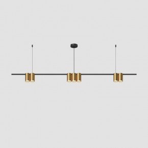 DK4063-BK+SG Подвесной светильник ORBIT, IP20, 7xGU10 LED до 15 Вт, черный + сатинированное золото, алюминий в Снежинске - snezhinsk.ok-mebel.com | фото
