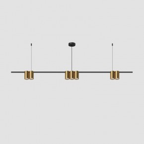 DK4063-BK+SG Подвесной светильник ORBIT, IP20, 7xGU10 LED до 15 Вт, черный + сатинированное золото, алюминий в Снежинске - snezhinsk.ok-mebel.com | фото 2