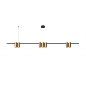 DK4063-BK+SG Подвесной светильник ORBIT, IP20, 7xGU10 LED до 15 Вт, черный + сатинированное золото, алюминий в Снежинске - snezhinsk.ok-mebel.com | фото 3