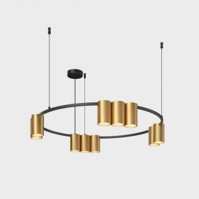 DK4065-BK+SG Подвесной светильник ORBIT , IP20, 10xGU10 LED до 15 Вт, черный + сатинированное золото, алюминий в Снежинске - snezhinsk.ok-mebel.com | фото