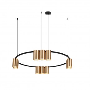 DK4065-BK+SG Подвесной светильник ORBIT , IP20, 10xGU10 LED до 15 Вт, черный + сатинированное золото, алюминий в Снежинске - snezhinsk.ok-mebel.com | фото 3