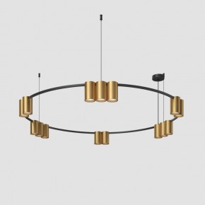 DK4067-BK+SG Подвесной светильник ORBIT, IP20, 15xGU10 LED, до 15 Вт, черный + сатинированное золото, алюминий в Снежинске - snezhinsk.ok-mebel.com | фото 2
