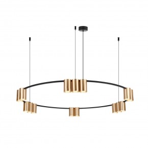 DK4067-BK+SG Подвесной светильник ORBIT, IP20, 15xGU10 LED, до 15 Вт, черный + сатинированное золото, алюминий в Снежинске - snezhinsk.ok-mebel.com | фото 3