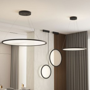 DK6616-BK Подвесной горизонтальный светильник Veil со светодиодом H900 d600 220V 48W 3000-6000K IP20 черный алюминий в Снежинске - snezhinsk.ok-mebel.com | фото 5