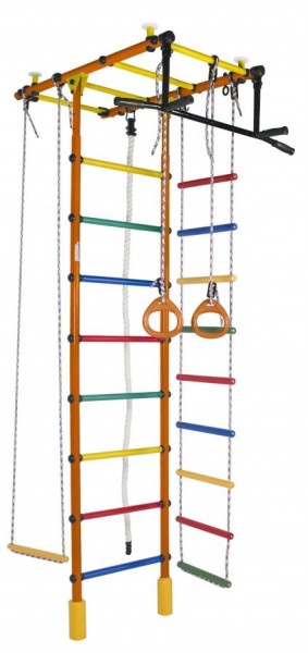ДСК Атлант оранжевый радуга: турник, кольца, канат, трапеция, веревочная лестница в Снежинске - snezhinsk.ok-mebel.com | фото