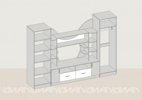 Гостиная Аллегро с 2 шкафами вариант-5 (Ясень светлый/тёмный) в Снежинске - snezhinsk.ok-mebel.com | фото 2