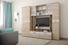 Гостиная Белла (Дуб Сонома/Белый глянец) в Снежинске - snezhinsk.ok-mebel.com | фото