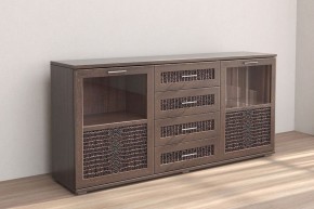 Кэт-4 Комодино (МДФ Венге/Экокожа Caiman коричневый) в Снежинске - snezhinsk.ok-mebel.com | фото