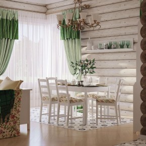 Комлект Вествик обеденный стол и четыре стула, массив сосны, цвет белый в Снежинске - snezhinsk.ok-mebel.com | фото