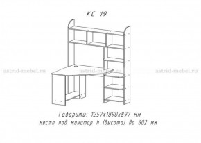 Компьютерный стол №19 (Анкор темный) в Снежинске - snezhinsk.ok-mebel.com | фото 3