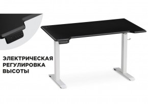 Компьютерный стол Маркос с механизмом подъема 140х80х75 черная шагрень / белый в Снежинске - snezhinsk.ok-mebel.com | фото 14