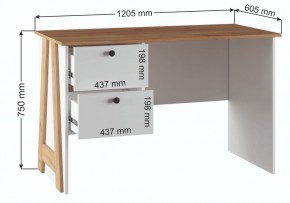 Компьютерный стол Теодора белый / крафт золотой в Снежинске - snezhinsk.ok-mebel.com | фото 3