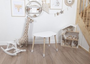Комплект детский стол ОБЛАЧКО и стул ЗВЕЗДА ROLTI Baby (белая столешница/белое сиденье/береза ножки) в Снежинске - snezhinsk.ok-mebel.com | фото