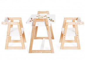 Комплект детской мебели стол и  два стула Я САМ "Лофт-Дуо" (Белый) в Снежинске - snezhinsk.ok-mebel.com | фото