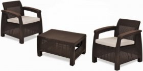 Комплект мебели Корфу Уикенд (Corfu Weekend) коричневый - серо-бежевый * в Снежинске - snezhinsk.ok-mebel.com | фото 1