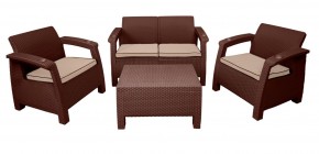 Комплект уличной мебели Yalta Premium Terrace Set (Ялта) шоколадый (+подушки под спину) в Снежинске - snezhinsk.ok-mebel.com | фото