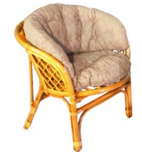 Кресло Багама, подушки светлые полные шенил (Мёд) в Снежинске - snezhinsk.ok-mebel.com | фото 1
