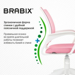 Кресло BRABIX "Fly MG-396W", с подлокотниками, пластик белый, сетка, розовое, 533008 в Снежинске - snezhinsk.ok-mebel.com | фото 6