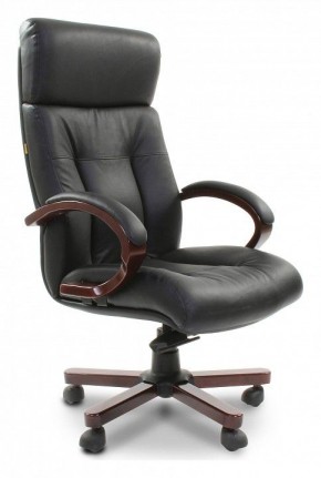 Кресло для руководителя Chairman 421 черный/орех темный, черный в Снежинске - snezhinsk.ok-mebel.com | фото