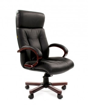 Кресло для руководителя CHAIRMAN  421 (Натуральная кожа) Черное в Снежинске - snezhinsk.ok-mebel.com | фото 1