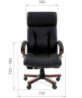 Кресло для руководителя CHAIRMAN  421 (Натуральная кожа) Черное в Снежинске - snezhinsk.ok-mebel.com | фото 4