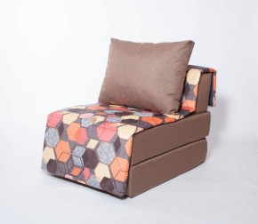 Кресло-кровать бескаркасное Харви (коричневый-геометрия браун) в Снежинске - snezhinsk.ok-mebel.com | фото