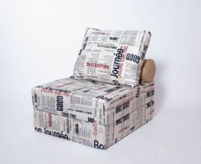 Кресло-кровать-пуф бескаркасное Прайм (Газета) в Снежинске - snezhinsk.ok-mebel.com | фото