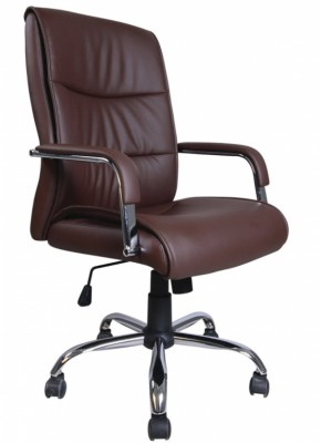 Кресло офисное BRABIX "Space EX-508" (экокожа, хром, коричневое) 531164 в Снежинске - snezhinsk.ok-mebel.com | фото