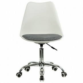 Кресло стул BRABIX "Eames MG-310 CH", хром, пластик белый, ткань серая, 532924 в Снежинске - snezhinsk.ok-mebel.com | фото