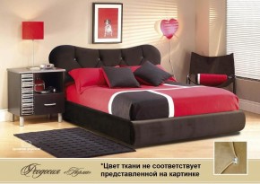 Кровать 1400 Феодосия со стразами в к/з "Классик 307 коричневый" серия Норма (+основание на опорах) в Снежинске - snezhinsk.ok-mebel.com | фото