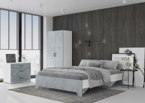 Кровать 1,6 VICTOR + основание (Белый-Бетон) в Снежинске - snezhinsk.ok-mebel.com | фото 4